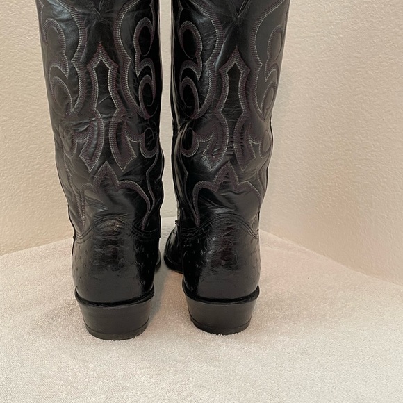 Black Full Quill Nocona Boots Size 7 1/2 D Almost New - Picture 5 of 11